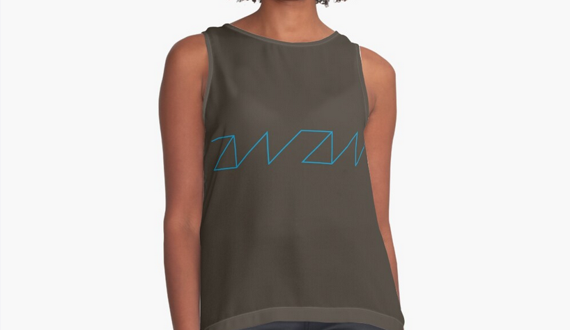 LOGO LINE SLEEVELESS TOP- Brown