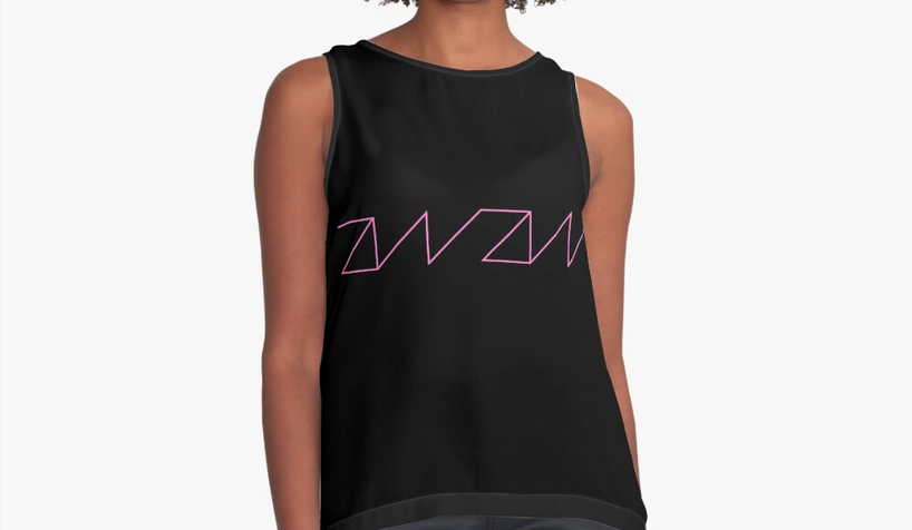 LOGO LINE SLEEVELESS TOP- Black